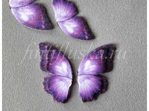 2 Бабочки Фетровые (Профиль) ФИОЛЕТОВО-БЕЛЫЕ # 11 . 50мм !! ЦЕНА ЗА ПАРУ !!